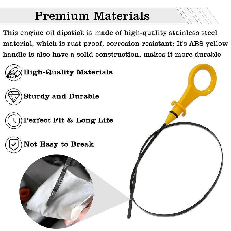 FBLOWMOD 06J115611F Oil Dipstick Indicator, Compatible with Audi A4 A5 Quattro Q5 Volkswagen VW Passat B6 2.0T Engine Oil Fluid Level Dip Stick Replace 06H115611E - Image 3